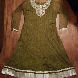 🔥Green Indian Salwar/Churidar w/ Swaroski stones